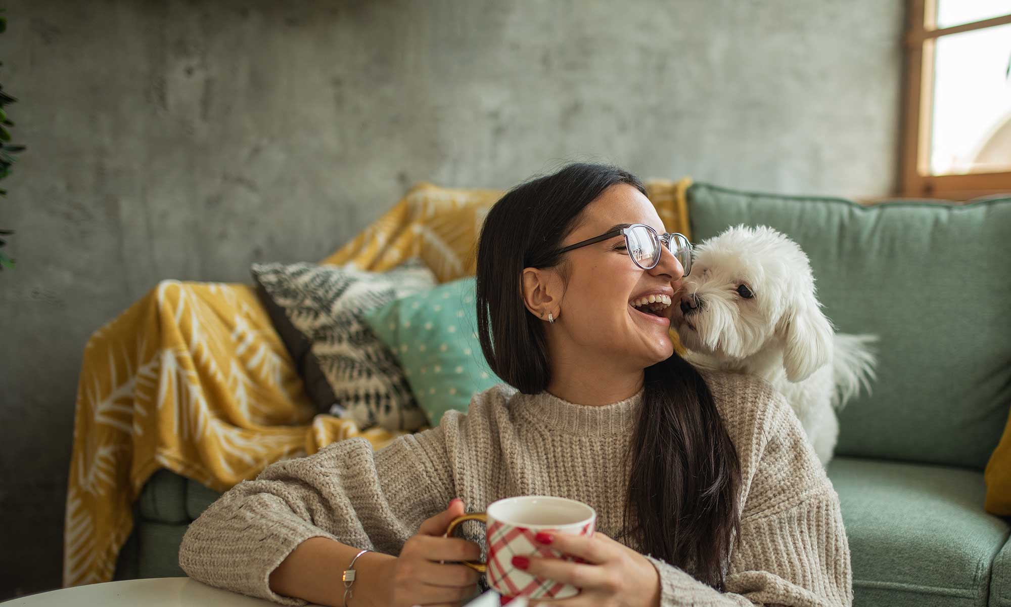 A woman with her dog