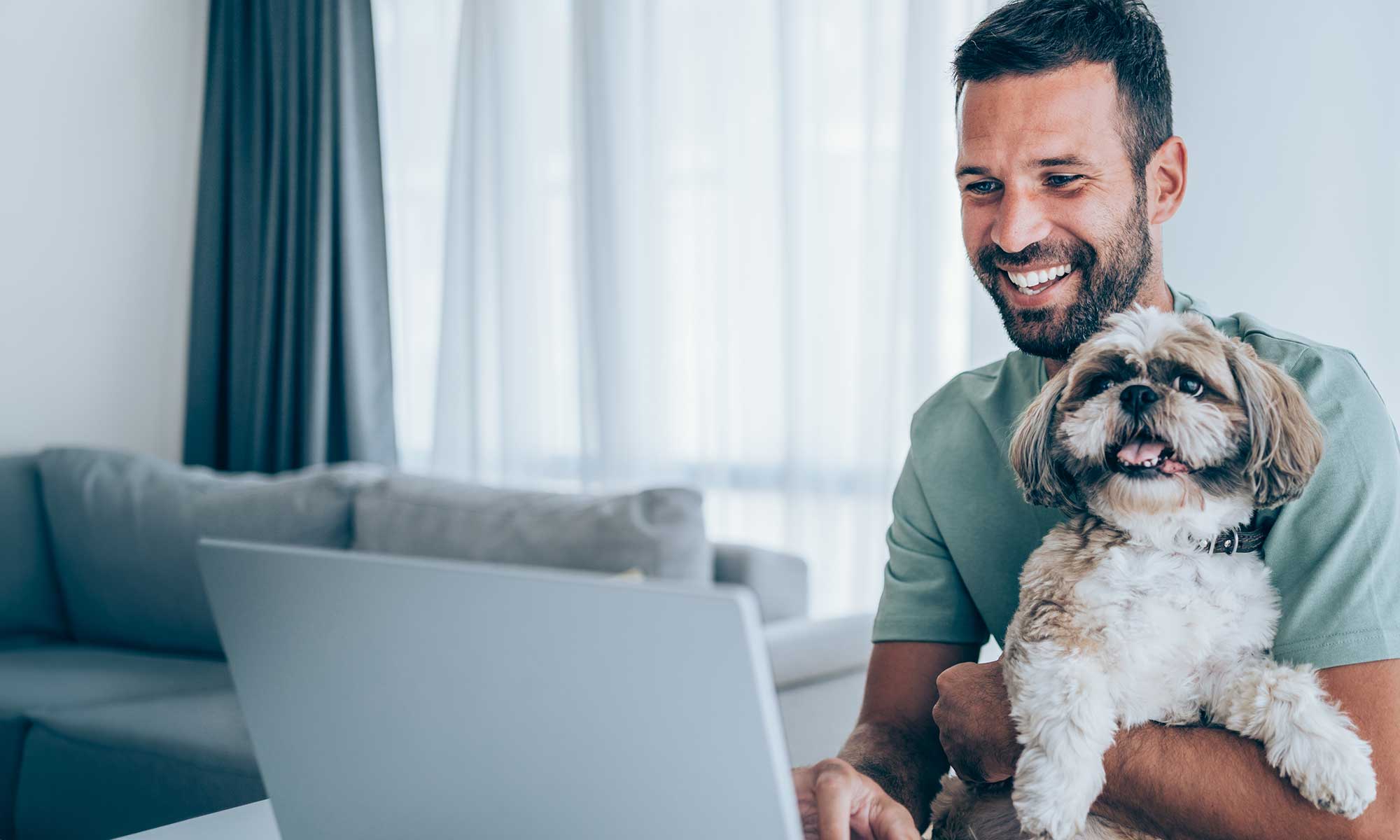 A man with his dog