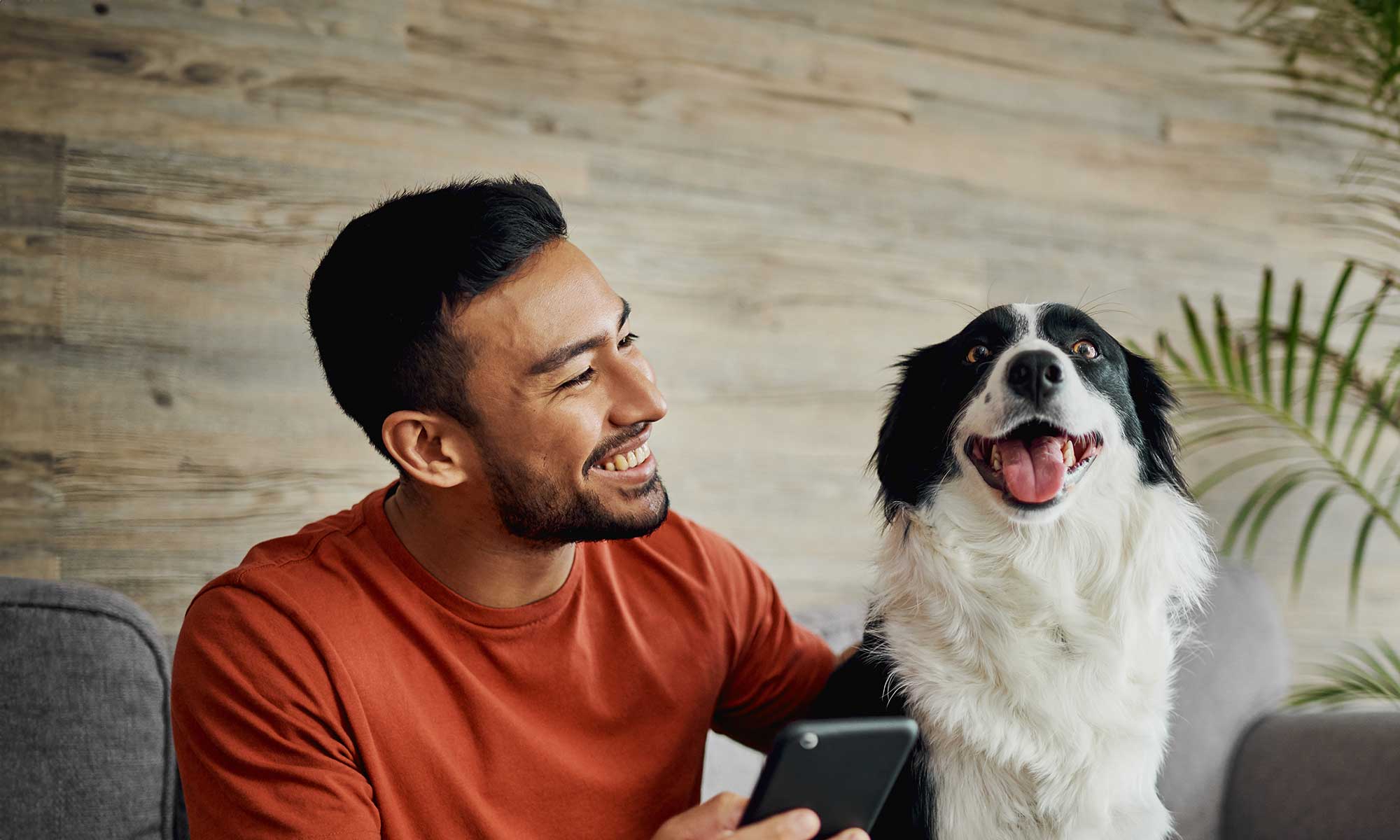 A man with his dog